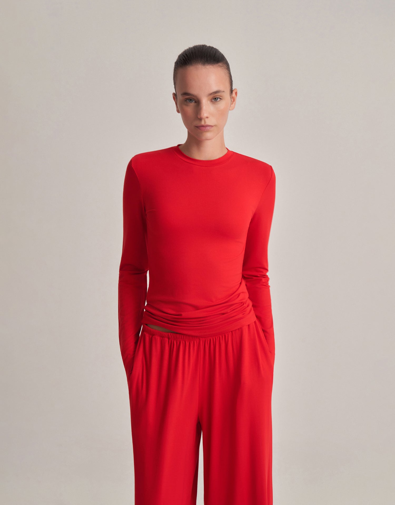 SOFT LOUNGE LONG TEE RED